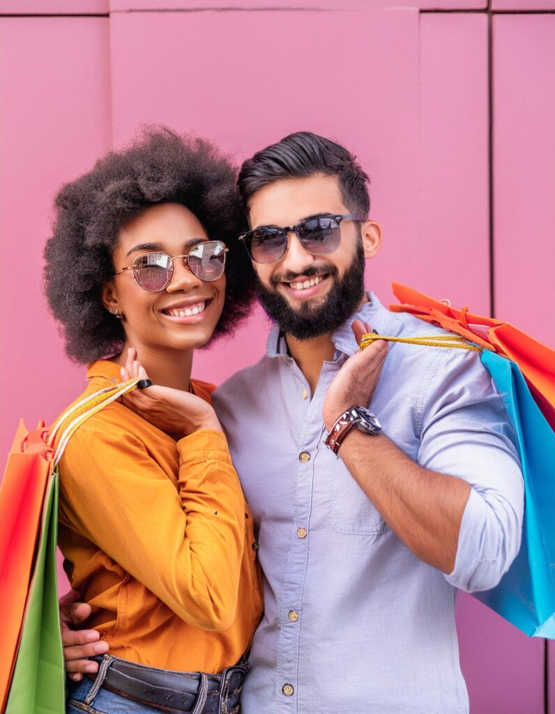 South African couple shopping Johannesburg